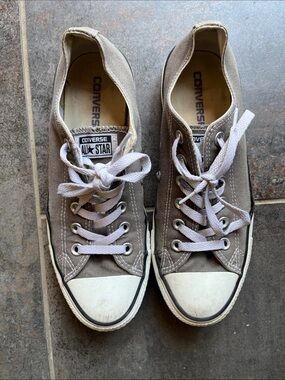 Converse Low-Top Canvas Sneakers in Grey and White